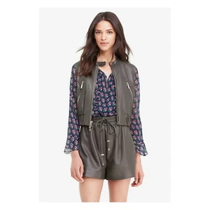 Diane von Furstenberg DVF Buckley Leather Bomber Jacket Vest, NWT SIZE: M - Picture 1 of 4