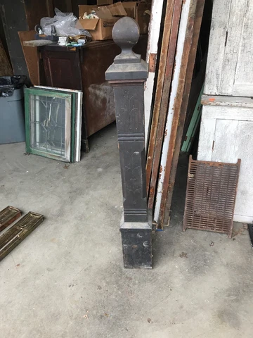 MAR Antique carved Victorian Newell Post For Stairway 55 X 7“ Square Cover