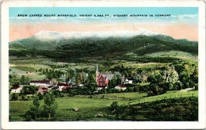 Vermont Postcard Snow Capped Mount Mansfield Aerial Scenic VT Views Town Mt. - Foto 1 di 2