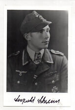 GERMAN WW2 KNIGHTS CROSS HOLDERS SIGNED PHOTOGRAPH-LEOPOLD SCHREMS