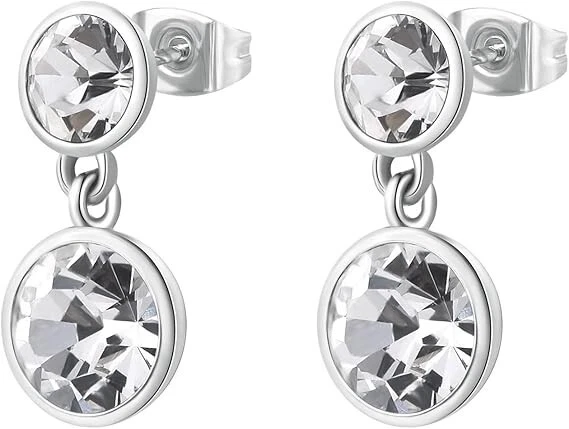 Orecchini Brosway SYMPHONIA Donna Acciaio Silver Pendente Cristalli BYM172