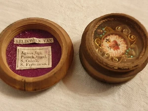 RELIQUIA Relicario Lata Reliquia H. Franciscus, Paasch Nagel,, Agnus Dei, H. Coleta - Imagen 1 de 7