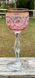 Copa de vino camafeo corte ácido vidrio arte baccarat - Imagen 1 de 4