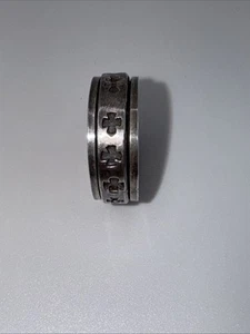Men's CROSS or PLUS Spinner 925 Sterling Silver Thumb Ring Size 12 (10 Grams) - Picture 1 of 7