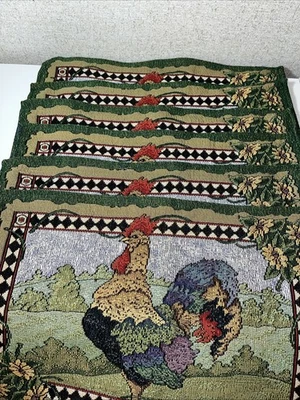 6 件套公鸡挂毯垫 18 英寸 x 13 英寸见说明和图片 — 第 1/4 张图片