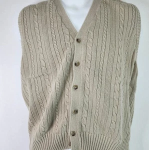 Ivy Crew Pullover Weste Herren Größe Large Zopfmuster Knopfleiste Ramie Baumwolle adrett  - Bild 1 von 7