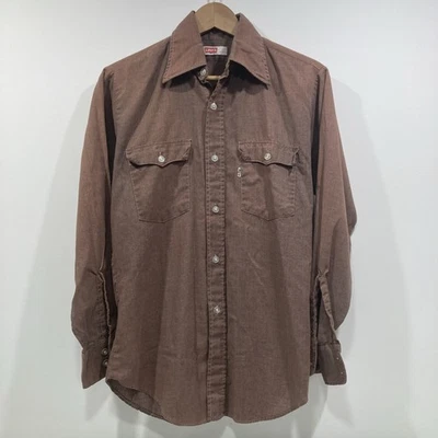 Vintage Levi’s White Tab Western Button Shirt Size Medium Cotton Poly USA - Image 1 of 4