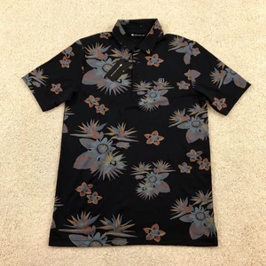 Travis Mathew Polo Golf Shirt Mens Small Secluded Island Black New - Picture 1 of 7