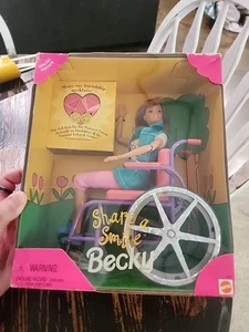 Mattel Barbie Share a Smile Becky Puppe mit Rollstuhl 1996 Vintage - Neu in OVP - Bild 1 von 10