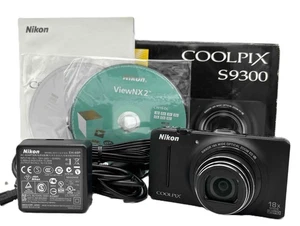📹[Near MINT] Nikon Cookpix S9300 Black 16.0MP Digital Camera  From JAPAN - Picture 1 of 11