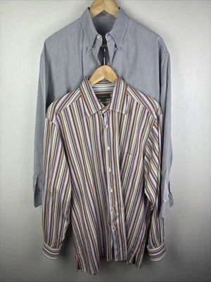 Camisa Ermenegildo Zegna Abotonada Para Hombre Grande Manga Larga Lote de 2 Broches de Presión Foto 1 de 4