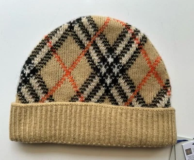 Burberry Knit Check Beanie Cashmere Hat (54-61 cm) U.K. 8098886 NWT - Image 1 of 4