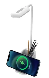 Bezprzewodowa ładowarka do lamp i telefonu Biały stojak do mobilnej stacji ładującej - Zdjęcie 1 z 3