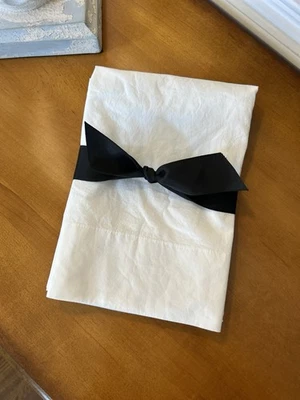 West Elm Organic Washed Cotton Percale STANDARD Pillowcases White NWOT OB - Image 1 of 4