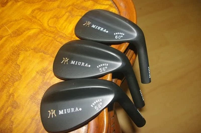 Set of Three RH Miura Wedges 54* 56* 60* Refinished and Regrooved - Image 1 of 4
