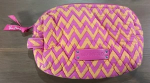 Borsa cosmetica Vera Bradley rosa e arancione foderata trapuntata 7,5”x 5” - Foto 1 di 10