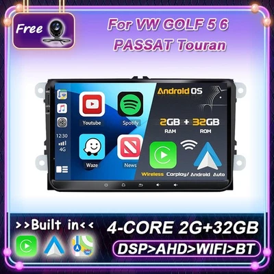 BOSION 9" Autoradio For VW GOLF 5 6 PASSAT Touran Android 12 GPS NAVI Stereo DAB+WI-FI
