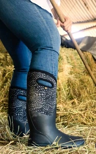Stivali da pioggia BOGS CLASSIC ALTI APPALOOSA LARGHI POLPACCIO donna fattoria $229 taglia 7 - Foto 1 di 20