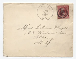 1891 Greene NY 2ct small banknote cover potential fancy cancel [h.5874] - Picture 1 of 3