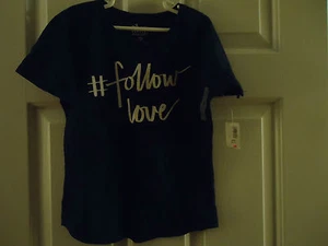 NEW!!  OLD NAVY  Girls Navy Blue Short Sleeve T-Short Top Size Small 6-7  - Picture 1 of 3