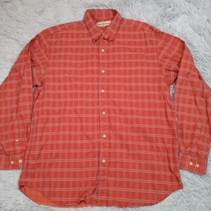 Tommy Bahama Mens Shirt L Orange Check Career Casual Preppy Button Up Comfort - Picture 1 of 11