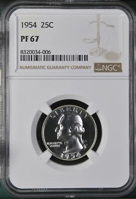 1954 Washington 25¢ NGC PF 67 - Image 1 of 2
