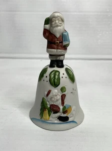 Cute Little Vintage Ceramic Christmas Bell With Santa Claus Appears Hand painted - Picture 1 of 8