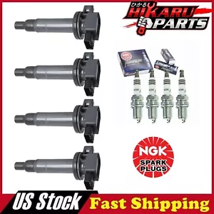 4x NGK Iridium Spark Plug & 4x Ignition Coil For Toyota Echo Prius Yaris L4 1.5L - Picture 1 of 10