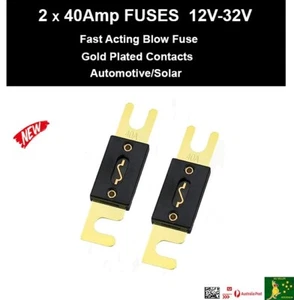 Fuses ANL x 2 40A Gold Plated Fast Blow Fuse Automotive 12V-32V Audio/Amp,Solar - Picture 1 of 3