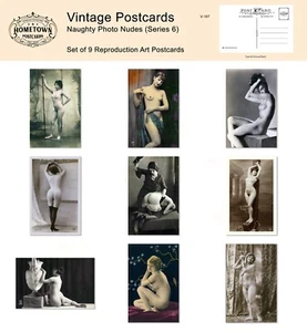 Vintage Photo Nudes (Series 6) Lot of 9 Rare Antique Repro Postcards - Picture 1 of 1