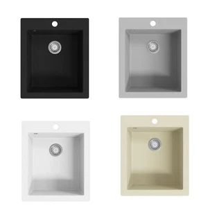vidaXL Overmount Kitchen Sink Single Basin Granite High temperature resistance - Picture 1 of 17