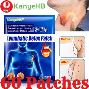 60 Pcs Lymphatic Detox Patch Neck Armpit Sticker Swollen Lymph Node Herb Plaster - Picture 1 of 8