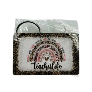 Llavero Maestro Vida Animal Estampado Doble Cara Plástico Tarjeta 3"x2" Regalo Inspirar - Imagen 1 de 1