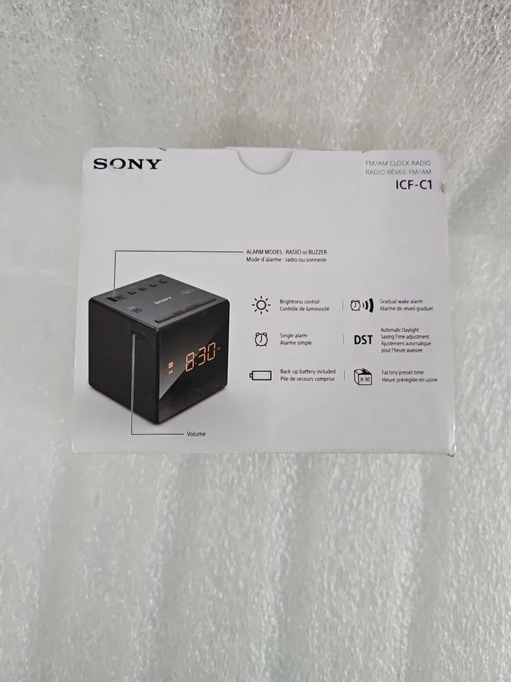 Sony ICF-C1 Alarm Clock Radio AM/FM LED Display ICFC1 Black
