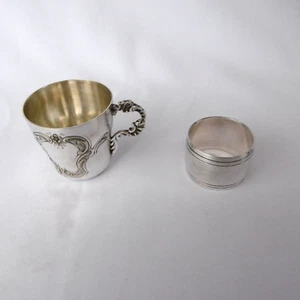 Tasse und Serviettenring Metall Silber - Bild 1 von 8