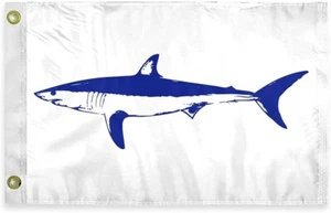 AGAS Mako Tiburón Novedad Barco Bandera 12"x18" 200DNylon, Latón Ojales-Cabecera de Lona - Imagen 1 de 7