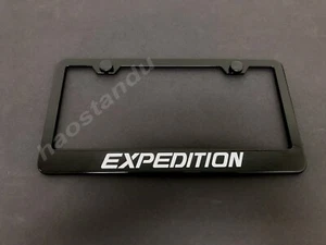 EXPEDITION Black Metal License Plate Frame included 2 free screw caps and caps - Picture 1 of 1