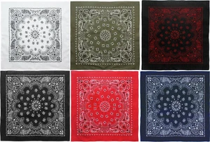 ARMYU 6-Pack Trainmen Paisley Jumbo Military 100% Cotton Bandanas Face Cover 27" - Picture 1 of 1