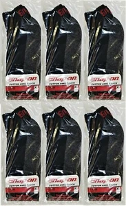 6 PAIRS Men's BLACK Snap-On Ankle Socks X-LARGE *FREE SHIP* MADE IN USA *NEW* XL - Picture 1 of 5