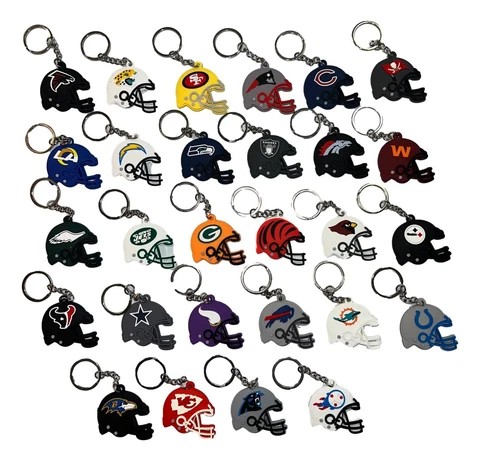 NFL Silicone Keychain Key Ring (Choose Your Team, 3 Pack) Cover