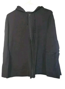 JMS Just My Size 16W Black  Hoodie Sweatshirt Drawstrings Full Zip Black - Picture 1 of 7