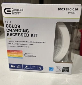 Commercial Electric 65W 4" LED Color Changing Recessed Trim 5 Different Shades - Picture 1 of 4