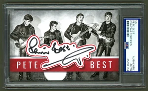 Pete Best Signed Cut (PSA) Original Beatles Drummer Custom Photo Card Musician - Picture 1 of 2