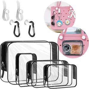 4 Packs Clear Bogg Bag Accessories with 4 Pcs Insert Hooks, Suitable for Bogg Ba - Picture 1 of 12