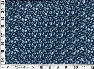 Kleine weiße Blumen auf dunkelblau Quilten Nähen Stoff 1 Yard #538y - Bild 1 von 1