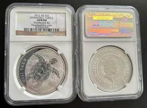 2012 FIJI Hawksbill Turtle 1 oz .999 Silver NGC Brilliant Uncirculated - Picture 1 of 1