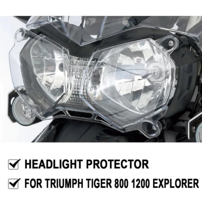 PC Transparent Front Headlight Protector For Triumph Tiger 1200 Tiger 800  - Image 1 of 4