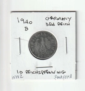1940B Deutschland Drittes Reich Hakenkreuz 2. Weltkrieg ! 10 Pfennig - Bild 1 von 2