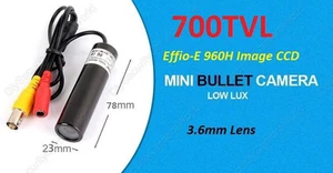 700TVL HD Miniature Bullet CCTV Camera 1/3 SONY Effio-E CCD 3.6mm Lens NTSC/PAL - Picture 1 of 7