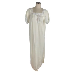 VTG 70's Figurfit NIght Gown Slip Maxi Long Lace Trim Flaw Size 2X - Picture 1 of 10
